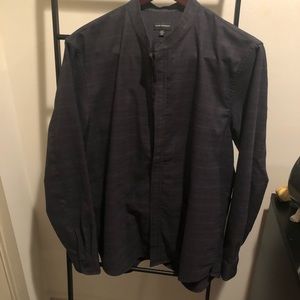 Club Monaco Zipper Shirt Jacket w/ Band Collar